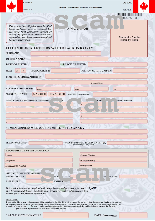 Canada Immigration Application Form Download Free